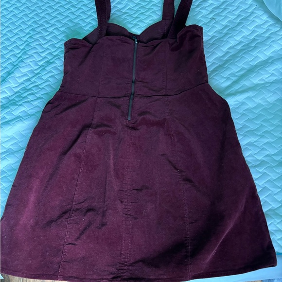 EXPRESS Burgundy/red corduroy mini dress - Picture 3 of 4